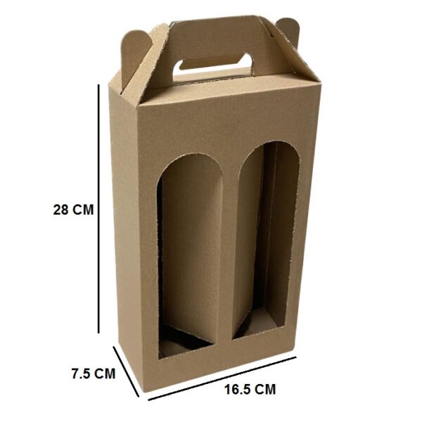 E-Ticaret Kutusu, İkili Şişe Kutusu, Zeytinyağı Şişesi Kutusu 16,5x7,5x28 Cm